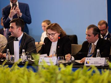 Staatssekretärin Susanne Kraus-Winkler beim UN Tourism EU Committee Meeting. 